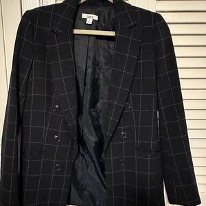 Bar III Navy Plaid Blazer